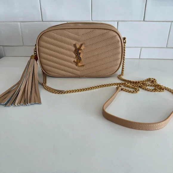 YSL Beige Quilted Crossbody Bag - Picture 2 of 8